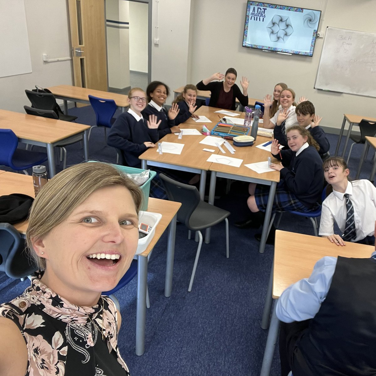 Successful launch of Maths In Art Club last night #teamfhes #mathscanbefun #mathsartcollaboration