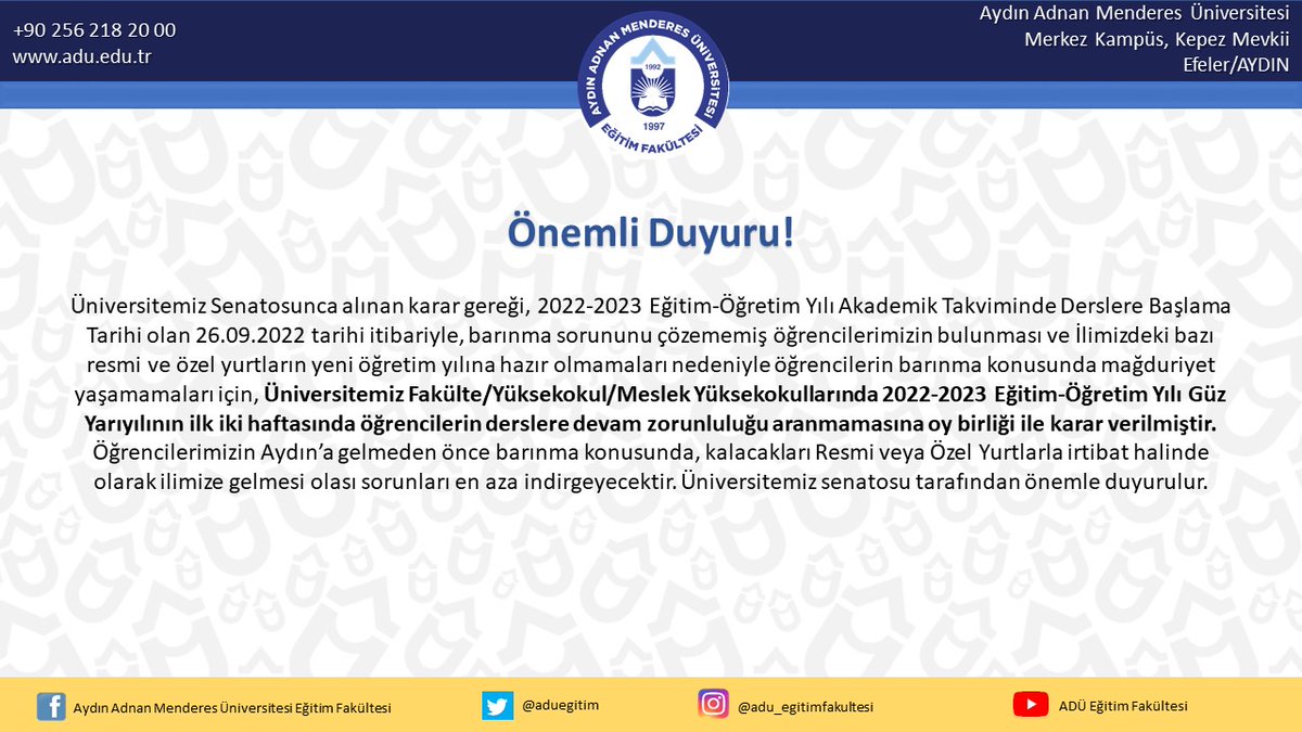 ADÜ Eğitim Fakültesi (@aduegitim) on Twitter photo 