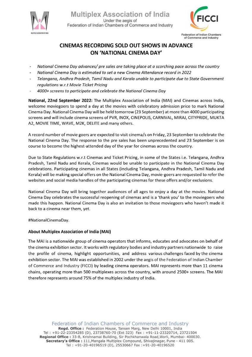 Multiplex Association Of India tweet media