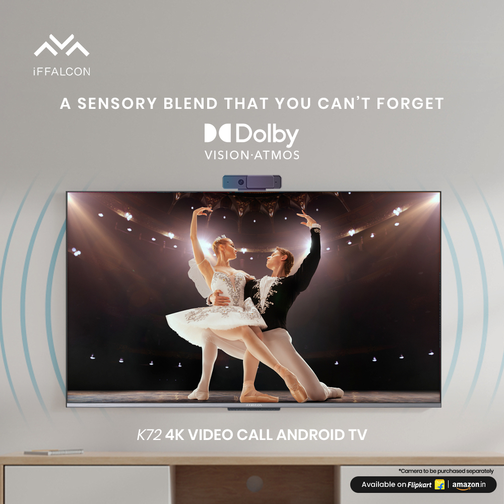 iFFALCONIndia's tweet photo. Take a dive into the world of #DolbyAtmos and #DolbyVision. The #iFFALCON K72 #VideoCall #AndroidTV makes sure to give an unforgettable jolt to your senses.
Buy now at - https://t.co/UxPepzKQ0R
#K72 https://t.co/eeNKCd1gvK