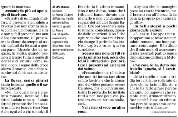 zeropregi's tweet photo. La lisergica intervista a Romano La Russa su Corriere Milano, perché non sono solo fascisti so pure patetici. https://t.co/Zj5oaRhFwv