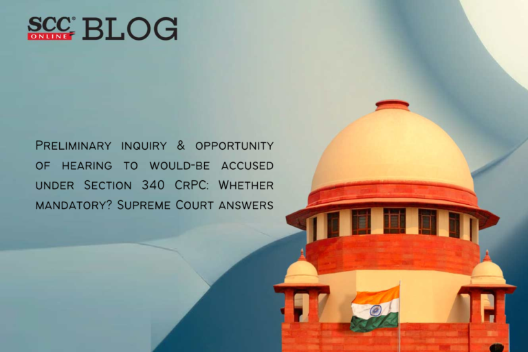 Preliminary inquiry &amp; opportunity of hearing to would-be accused under Section 340 CrPC: Whether mandatory? Supreme Court answers
Reported by  <a href="/Kaamini__S/">Kamini Sharma</a>
Read More Here - bit.ly/3qZ2qSA

#supremecourt #opportunity #preliminaryinquiry #mandatory #accused  #forgery