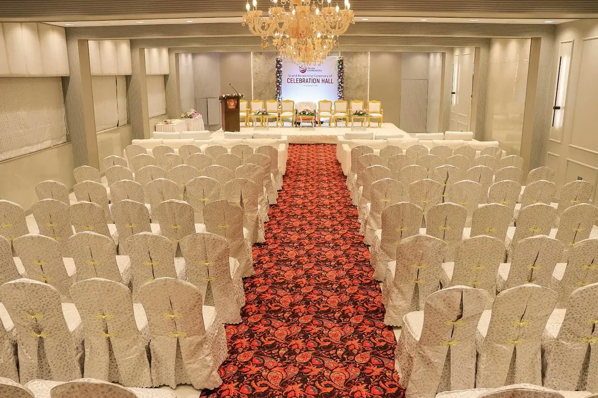 IslamGymkhana's tweet photo. Islam Gymkhana's " Jabir Hall " Grand Reopening with the new name " Celebration Hall ". 

 #interiordesign #banquet #banquethall https://t.co/f1Burz2id6