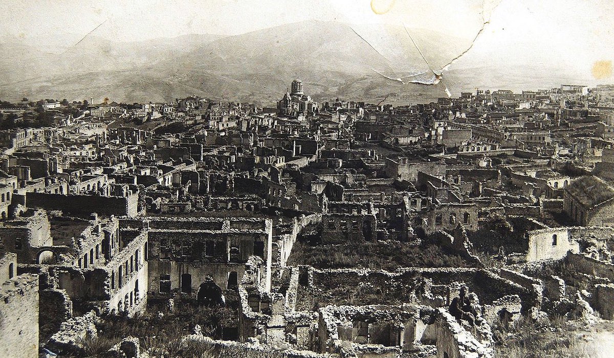 ChrisKhach's tweet photo. Karin/Erzurum &amp; Shushi were both destroyed during the Armenian Genocide. Of Erzerum’s ~15,000 Armenians only 200 were found alive in 1916. Of the ~23,000 Armenians in Shushi less than 300 were founded alive in 1921. So sign your pathetic documents, your genocide will not succeed. https://t.co/P875ZhNuzj