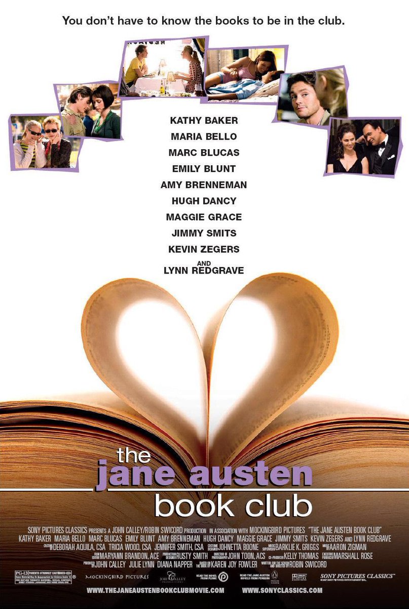 FilmNewsNos's tweet photo. 🎬MOVIE HISTORY: 15 years ago today, September 21, 2007, the movie ‘The Jane Austen Book Club’ opened in theaters!
#MariaBello #EmilyBlunt #KathyBaker #HughDancy #AmyBrenneman #MaggieGrace #JimmySmits #MarcBlucas #LynnRedgrave #KevinZegers #NancyTravis #ParisaFitzHenley https://t.co/7biLrwP3vp