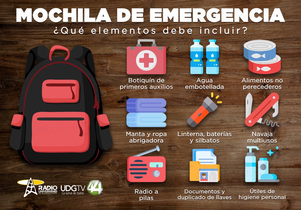 CANAL44TV's tweet image. #TómaloEnCuenta 

Ten a la mano siempre una mochila de emergencia, conoce qué es lo que debes tener siempre listo. 👇🏽