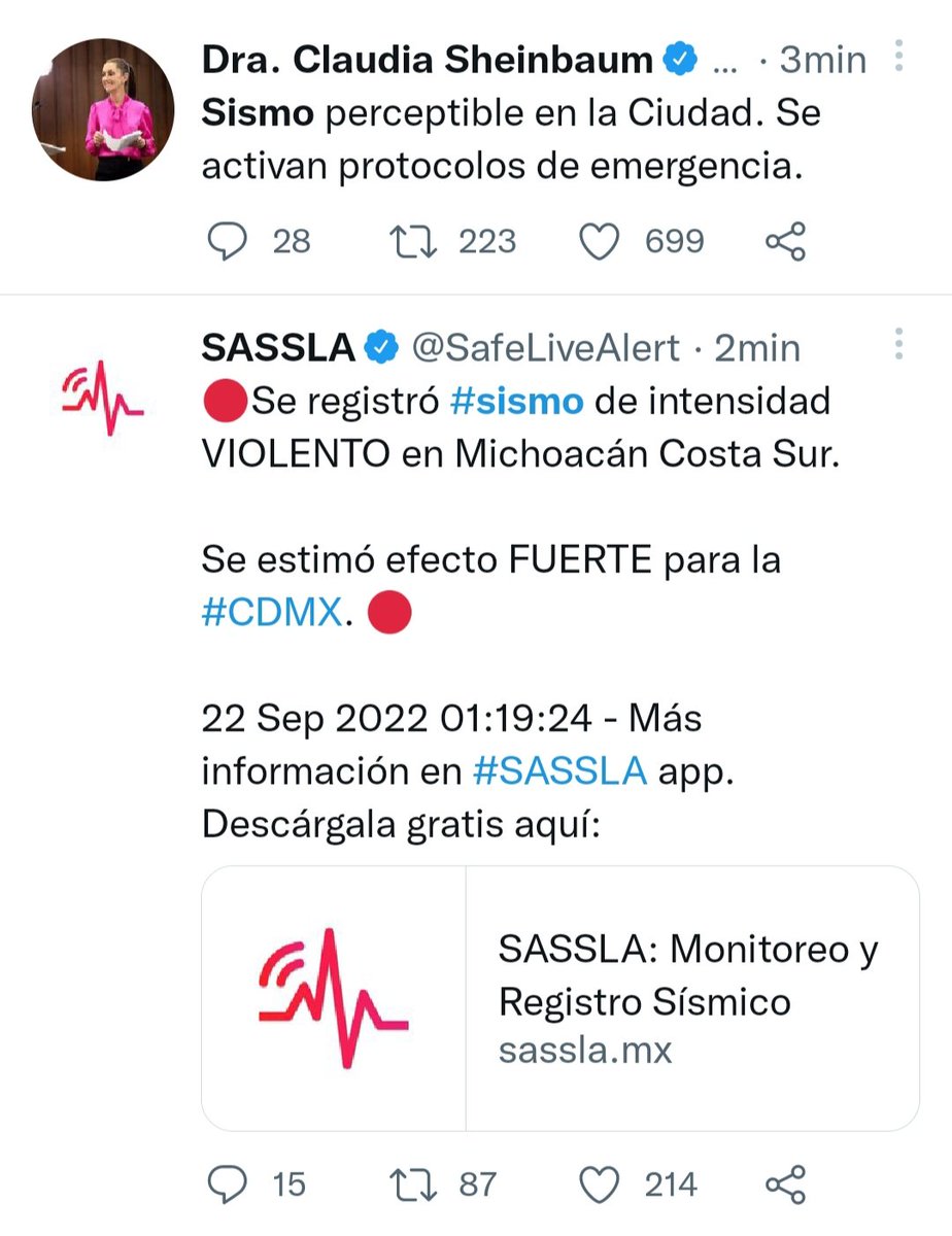 ObserverNR's tweet photo. #ÚltimoMinuto 🚨 | De acuerdo con la información preliminar de 6.5 con epicentro en #Michoacán. En la #CDMX y #Edimex se activaron protocolos de emergencia. https://t.co/tbE94lD8wD