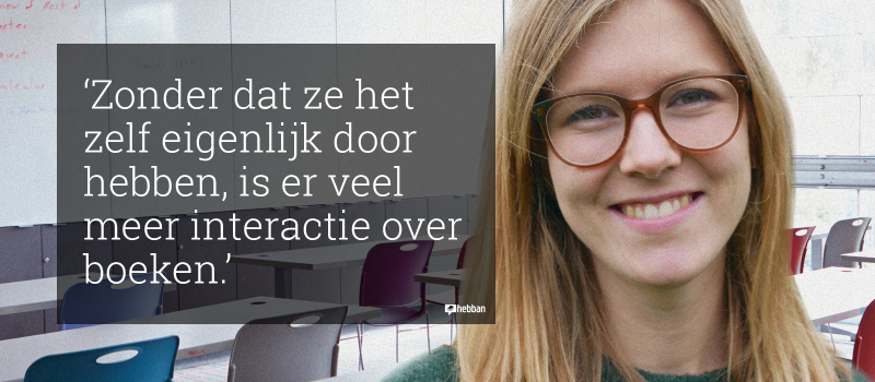 Hebbannl's tweet photo. 'Hebban in de klas' is officieel gelanceerd! 😀 Lees nu het interview met docent Emma Kustermans, de bedenker, over het idee, hoe de samenwerking tot stand kwam en hoe het jongeren aan het lezen brengt. https://t.co/EHnMkxUG9K https://t.co/i814JTCN9L