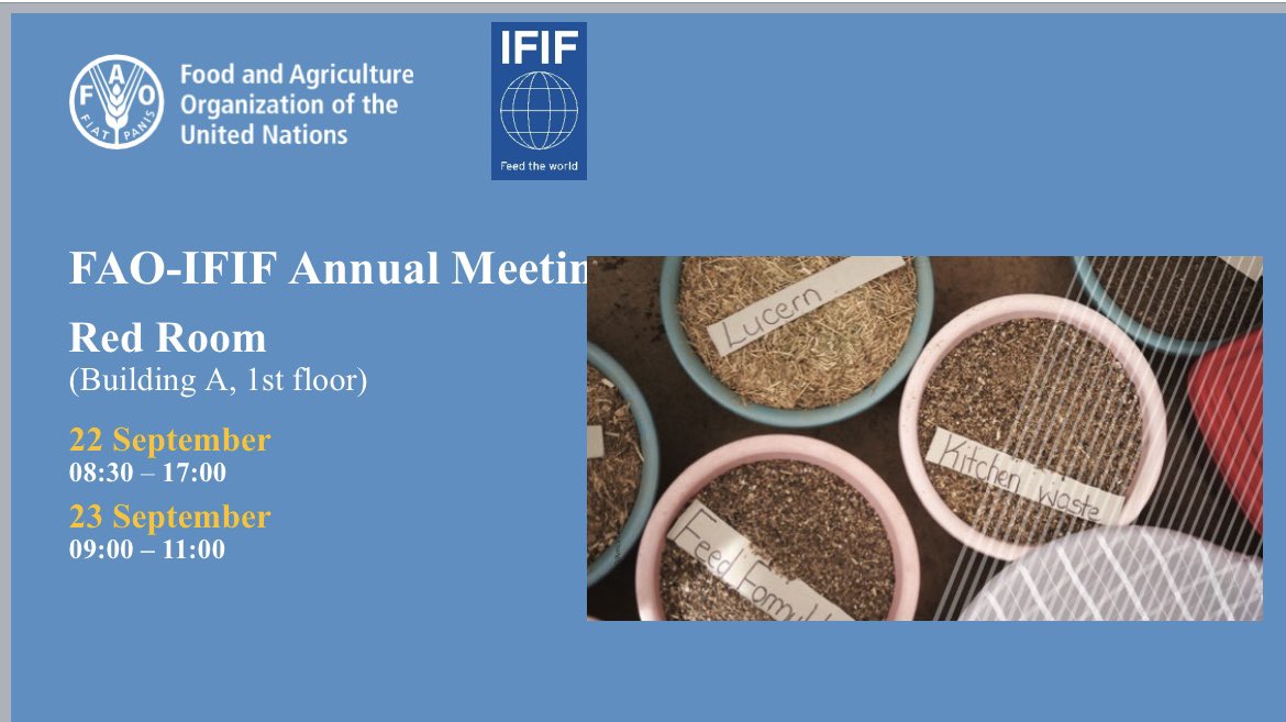 #HappenngNow <a href="/FAO/">Food and Agriculture Organization</a> <a href="/IFIFfeed/">IFIF</a> getting together for the 21st annual meeting, and first time in presence again. Discussing on matters of mutual interest: #feed and #foodsafety , #ASF , #environment , #Sustainability #CodexAlimentarius