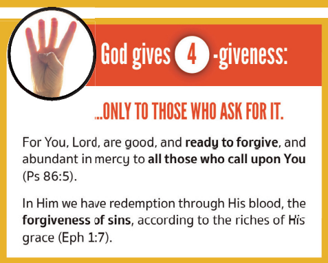 SMI_National's tweet photo. You can share the gospel clearly and effectively with The Five Fingers of Faith from School Ministries' curriculum: God's Rescue Mission!
Today we feature finger 4! God gives 4-giveness: only to those who ask for it.
#FiveFingersofFaith #Gospel #ReleasedTime #SchoolMinistries https://t.co/jBF3aD56rf