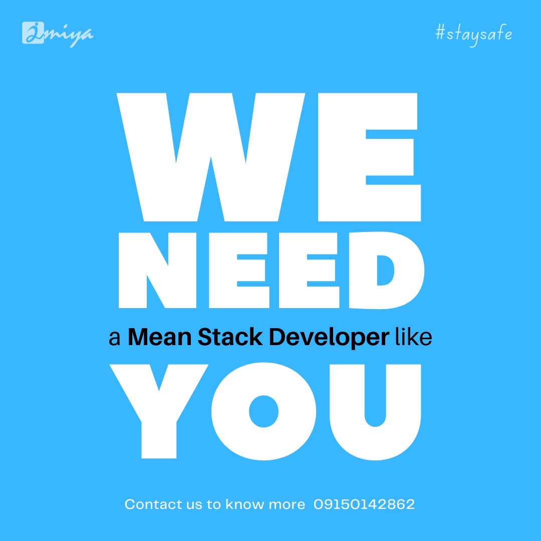 amiyahrservice's tweet photo. #hiringalert2022
We are hiring Mean Stack Developer - 3 openings
Exp : 2 - 5 Years
Salary As per industry standard
Location : Coimbatore
Send resume to amiyahrservice@gmail.com
Contact 9150142862

#jobsincoimbatore #meanstack #Angularjs #nodejs #amiyahrservice #itjobs2022 https://t.co/EbBcIDIQKP