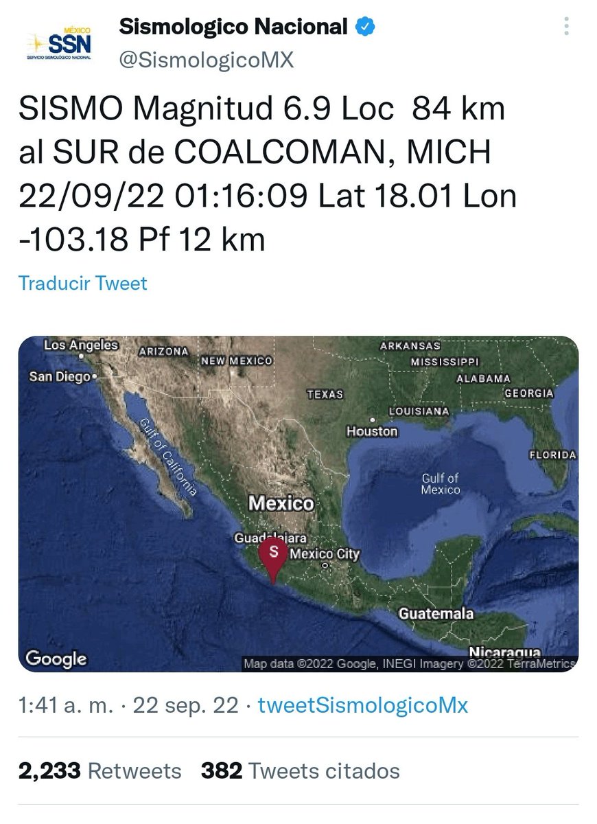 Jnlomeli's tweet photo. Ajuste intensidad telúrica 6.4 a 6.9 con sensación térmica de me siento hasta crudo del susto. https://t.co/8BTFkEDAuR