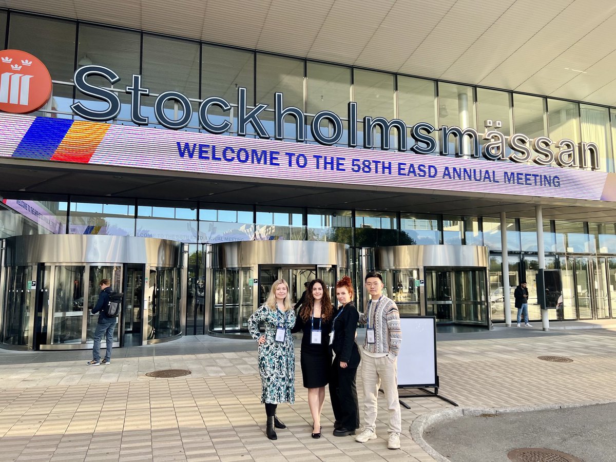 It’s great to have in-person conferences back again. Our PhD students <a href="/taniitweets/">Tanyel Ashik</a> @vaselagesheva, Jess and Zekun representing at <a href="/EASDnews/">EASD</a> #EASD2022 #Stockhom