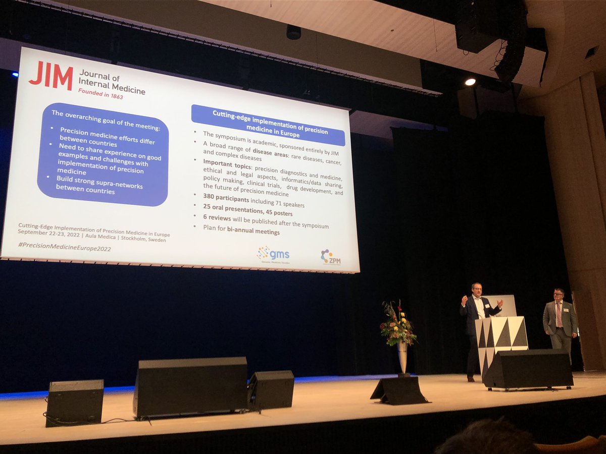 hawranek's tweet photo. On site at KI: Collaboration on #PrecisionMedicine between countries is the overall aim of ”Cutting-Edge Implementation of Precision Medicine in Europe”. Great vibe as the international research community can meet again thank’s to the JIM and @genomicmedswe https://t.co/Qre39xlms4