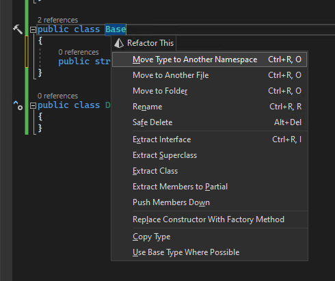 Wilka's tweet photo. @resharper I don't have that option in the "Refactor This" list, and the "inline" command is disabled in the top-level refactor menu https://t.co/iz0tQIYPhv