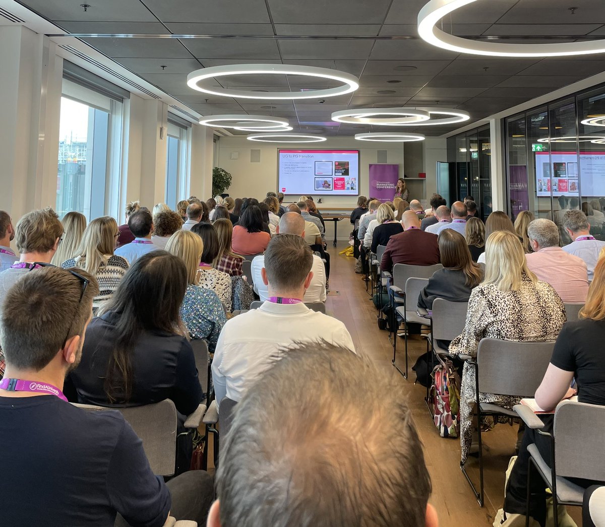 andyholliday's tweet photo. It’s the FAU PG marketing conference at the gorgeous @HavasPeople HQ in St Pancras Square. @EmmaJ70 smashing the first session with a great PG marketing overview. Loads of tips for delegates. 👍 https://t.co/TOHNbdeE29