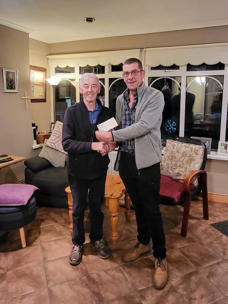Great to see lifelong Ctg player/member/Supporter Noel Jackson receiving his recent lotto jackpot winnings from club chairman Pat Clavin