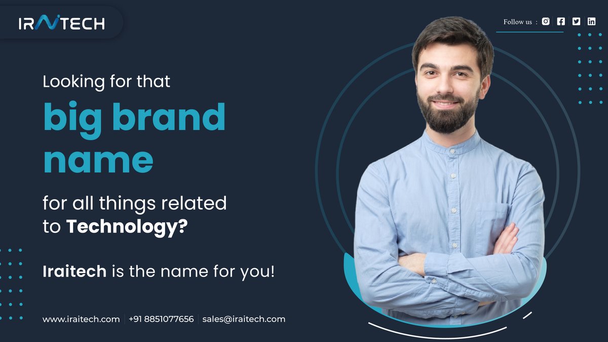 Iraitechteam's tweet photo. Iraitech is a brand that focuses on not only Technology but feasible options that suit you and your company the best. 
Join us and take part in a technological revolution never before seen! Visit our contact page at https://t.co/XN3KjH9EOT https://t.co/6Plwp9Oaw5