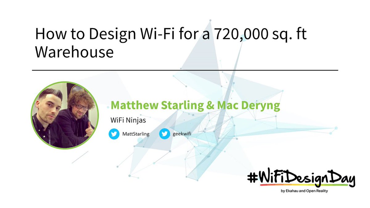 Sneaking into 🥈 2nd is the <a href="/WiFiNinjas/">WiFiNinjas</a>  with 'How to Design Wi-Fi for a 720,000 sq. ft Warehouse'. #WiFiDesignDay youtu.be/8FQ96vgdD2k