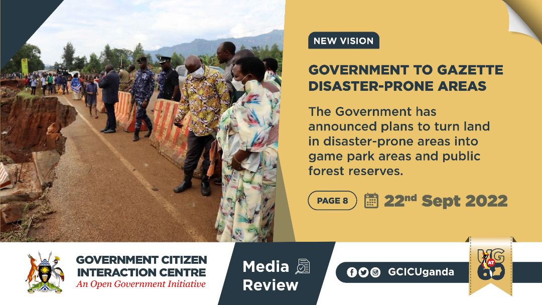 woira_michael's tweet photo. Government has announced plans o turn land in disaster prone areas into game park areas and public forest reserves.
#GCIMediaReview https://t.co/EAytN7z4mq