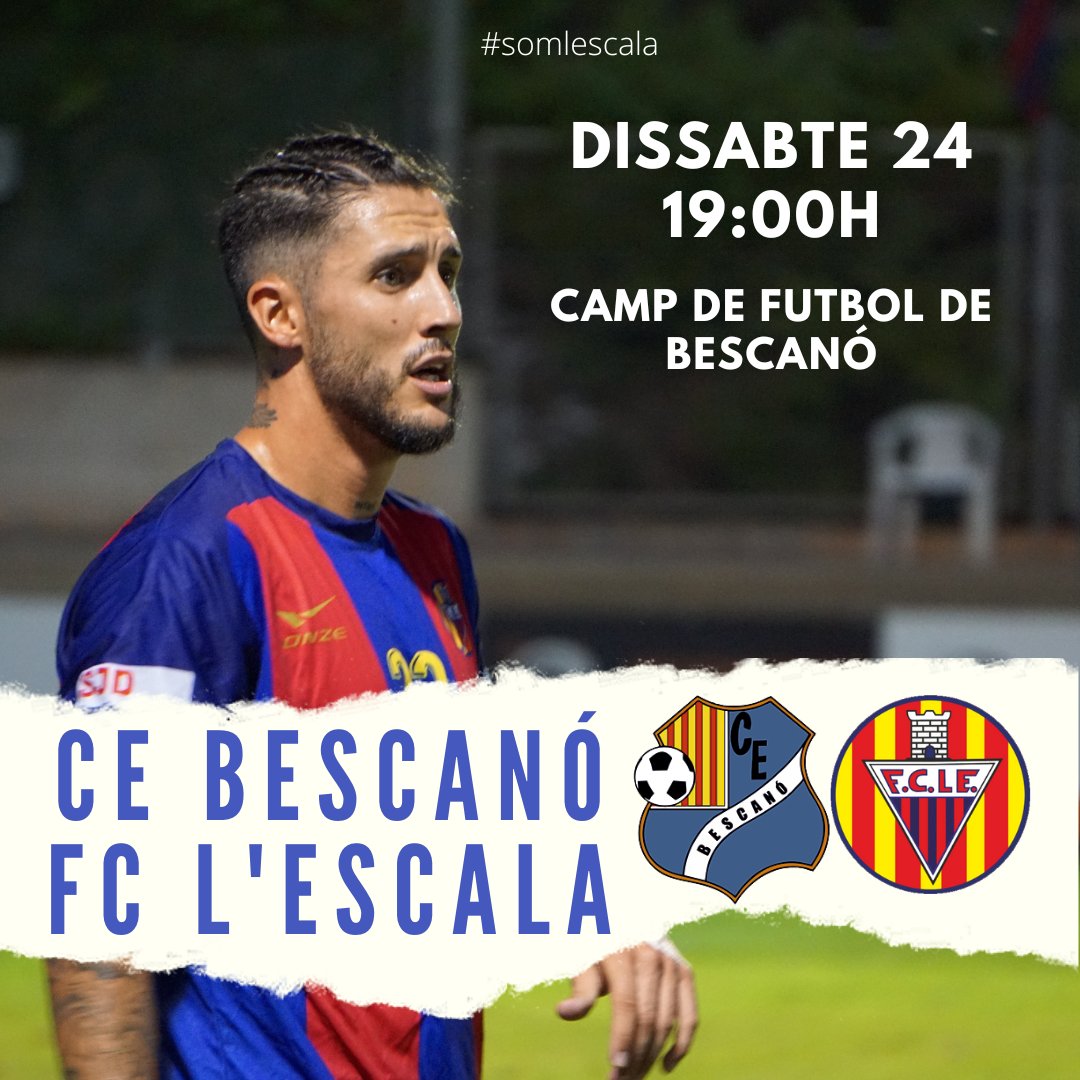 🔥 Aquest DISSABTE juguem!!

⚔️ Últim test abans de començar la lliga!

🆚 <a href="/cebescano/">C.E. Bescanó</a> 
🏆 Pretemporada
🕖 19:00h
🚃 Camp de futbol de Bescanó

#somlescala #JuntsFemCamí ❤️💙