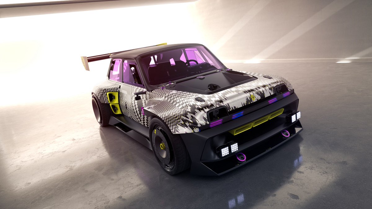 egenty's tweet photo. On la croirait tout droit sortie d'un jeu vidéo, mais elle est bien réelle ! Une reine du drift exubérante et colorée.
#R5TURBO3E rend hommage à l'iconique #Renault5 Turbo 2 en version 100% électrique. A découvrir à #Chantilly et au @mondialdelauto https://t.co/YBYYkx6AVX
