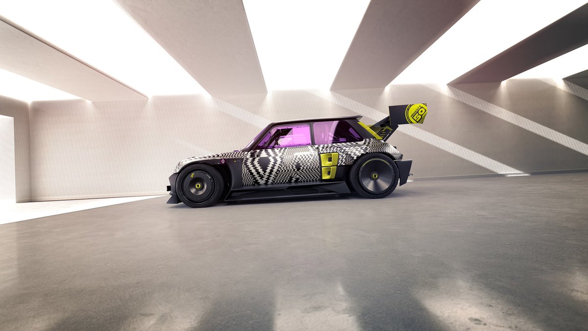 On la croirait tout droit sortie d'un jeu vidéo, mais elle est bien réelle ! Une reine du drift exubérante et colorée.
#R5TURBO3E rend hommage à l'iconique #Renault5 Turbo 2 en version 100% électrique. A découvrir à #Chantilly et au <a href="/mondialdelauto/">Mondial de l'Auto - Paris</a>