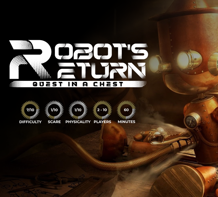 Robot's Return - Quest In A Chest

" 5⭐ - A highly interactive chest game that unravels an incredible story within itself - Elliot C.

#Faversham #Canterbury #EscapeRooms #EscapeKent

escapekent.com