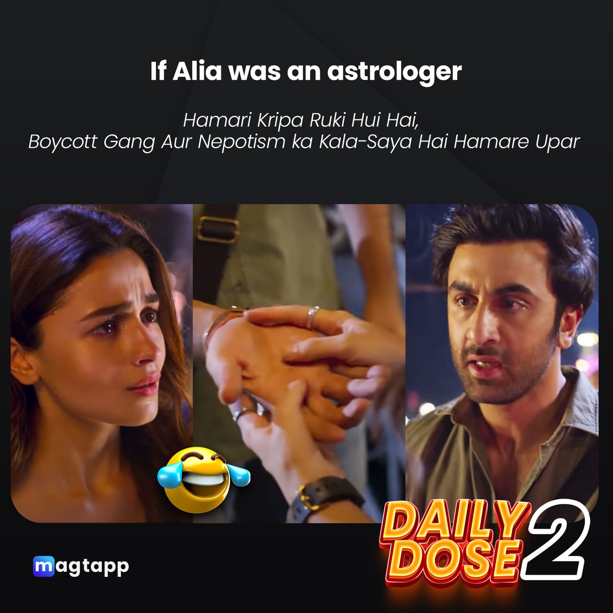 magtappindia's tweet photo. If the astrologer is a friend, this is what will happen. 😂😂🤣
#bramhastra #astrology #aliabhatt #ranbirkapoor #MagTapp #magtappindia #visualwebbrowser https://t.co/MC7CowsvH5