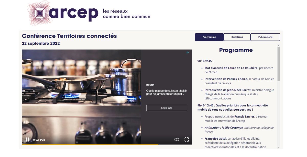 Ah.. la conf de l'<a href="/Arcep/">Arcep</a> va bientot commencer, ils nous font mijoter !