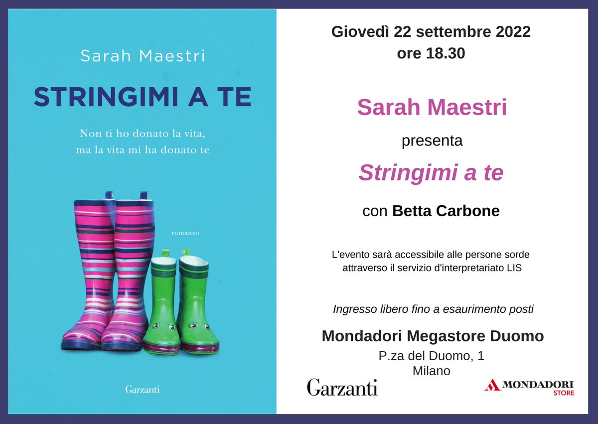 Oggi vi aspetto con #stringimiate <a href="/garzantilibri/">Garzanti Libri</a> alla Mondadori di piazza duomo a Milano ore 18.30