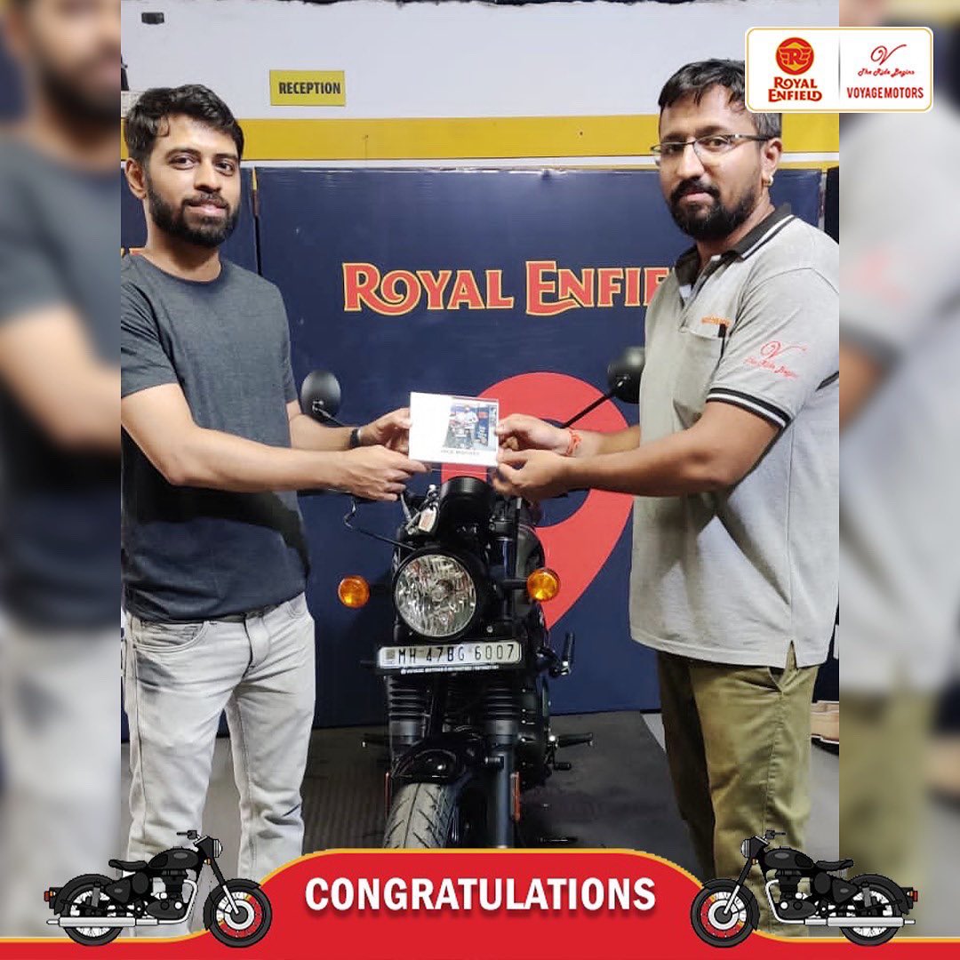VoyageMotorsRE's tweet photo. Mr. Kunal Meshram
Mr. Kolidas Nadar
Mr. Raviraj Adyanthaya
Mr. Keval Patil
Welcome to RE Club 🏍🎉
Welcome to voyagemotorsre club.
The ride begins
#VoyageMotors #RoyalEnfieldIndia #madelikeagun #classic350 #Himalayan #Meteor3 #hunter #hunter350 #scram411 https://t.co/3zhI8ES1ZF