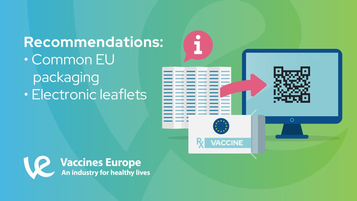 VaccinesEurope's tweet photo. Adopting a common EU packaging and replacing the paper Patient Information Leaflet with an #eLeaflet can help simplify vaccine production, reduce the time to access for the population and respond to shortage situations more effectively https://t.co/m6MALGFU1K #WeWontRest https://t.co/6y4ZiIbRVy