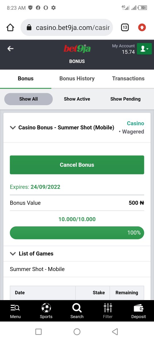 slowinchi's tweet photo. @Bet9jaHelp i cant redeem my wagered casino bonus after meeting T&amp;Cs https://t.co/HTseiXskb2