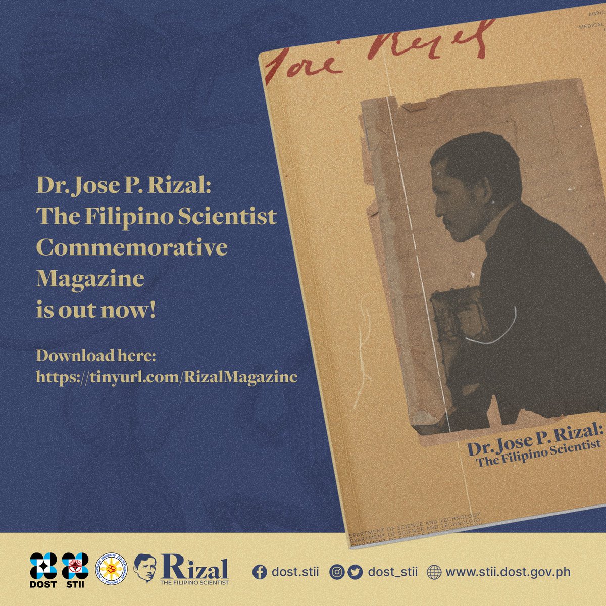 DOSTphl's tweet photo. #RizalPHScientist The Dr. Jose P. Rizal: The Filipino Scientist Magazine is out now! It features the life and works of Rizal as a scientist, and how his contributions made impact in the Filipinos' lives today.

Download here: https://t.co/bOUIrb7Nuj https://t.co/pLoUwh7dUk