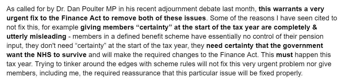 goldstone_tony's tweet photo. 6/ I have also personally written to both PM candidates asking for fixes to the  Finance Act to fix #CPIdisconnect &amp; #NegativePIAs including carry forward/back &amp; urged govmnt not to "tinker around the edges" with scheme rules, &amp; fix this properly https://t.co/EpxdABfKfv
