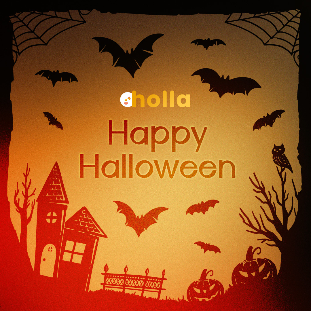 get_holla's tweet photo. Happy Halloween to all our spooky souls out there! Wishing you a night full of frights and a bag full of yummy delights.

#Holla #GetHolla #Shoutouts #Hangouts #Halloween #TrickOrTreat https://t.co/zdPR3VZPTm