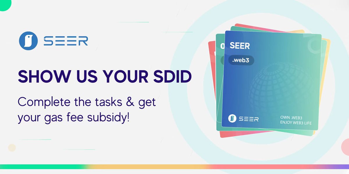 SeerFoundation's tweet photo. FreeMint Gas Fee subsidy event is now open! 🤑

Eligible for users who mint #SDID domain names from Sep 21st 2:00AM - Sep 23rd 2:00 UTC. 3 users will be subsidised for their gas fee!

Tasks👇🏻
Change Twitter name to "xxx.web3" or take a pic of your own SDID, RT, like + tag 3 frens https://t.co/GV5aoFnXGF