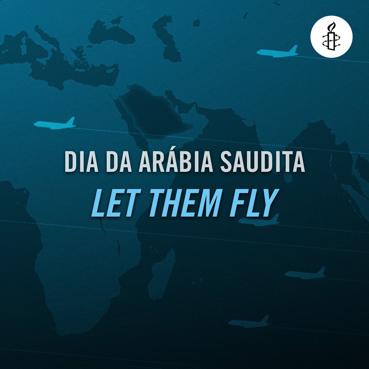 amnistiapt's tweet photo. ✈️ 🚫 Os defensores de direitos humanos e ativistas pacíficos têm sido arbitrariamente detidos e sujeitos a proibições de viajar na #ArábiaSaudita.
Assine a petição e partilhe o apelo ao levantamento destas restrições!
#amanhã #23setembro #DiaNacionaldaArábiaSaudita https://t.co/kK8xq6EaX1