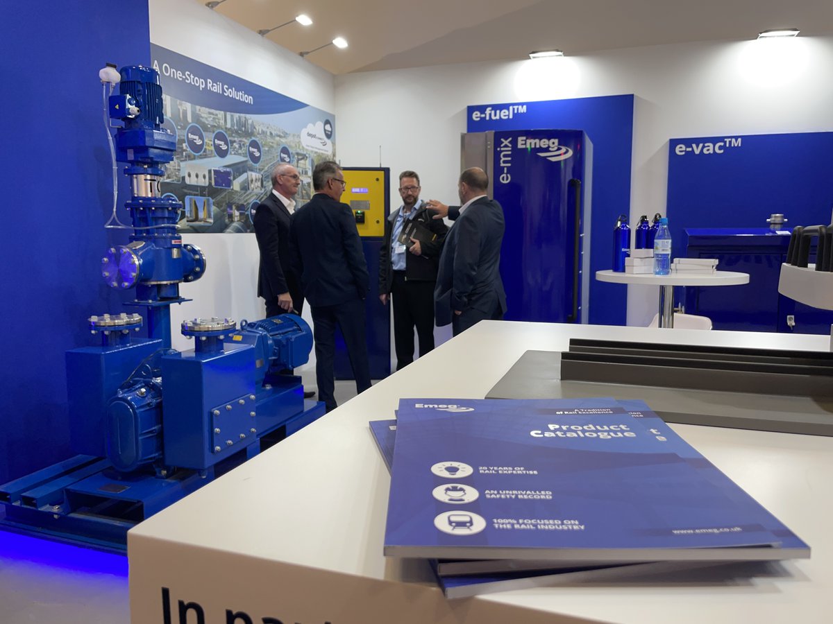 EmegGroup's tweet photo. It's Day 3 at @InnoTrans &amp; Team Emeg are still looking fresh! You'll find us in the Railway Technology area on Stand 710 in Hall 6.2 if you'd like to learn more about our complete depot management solutions and design &amp; maintenance services. 👍 https://t.co/zCxx4qUAPM