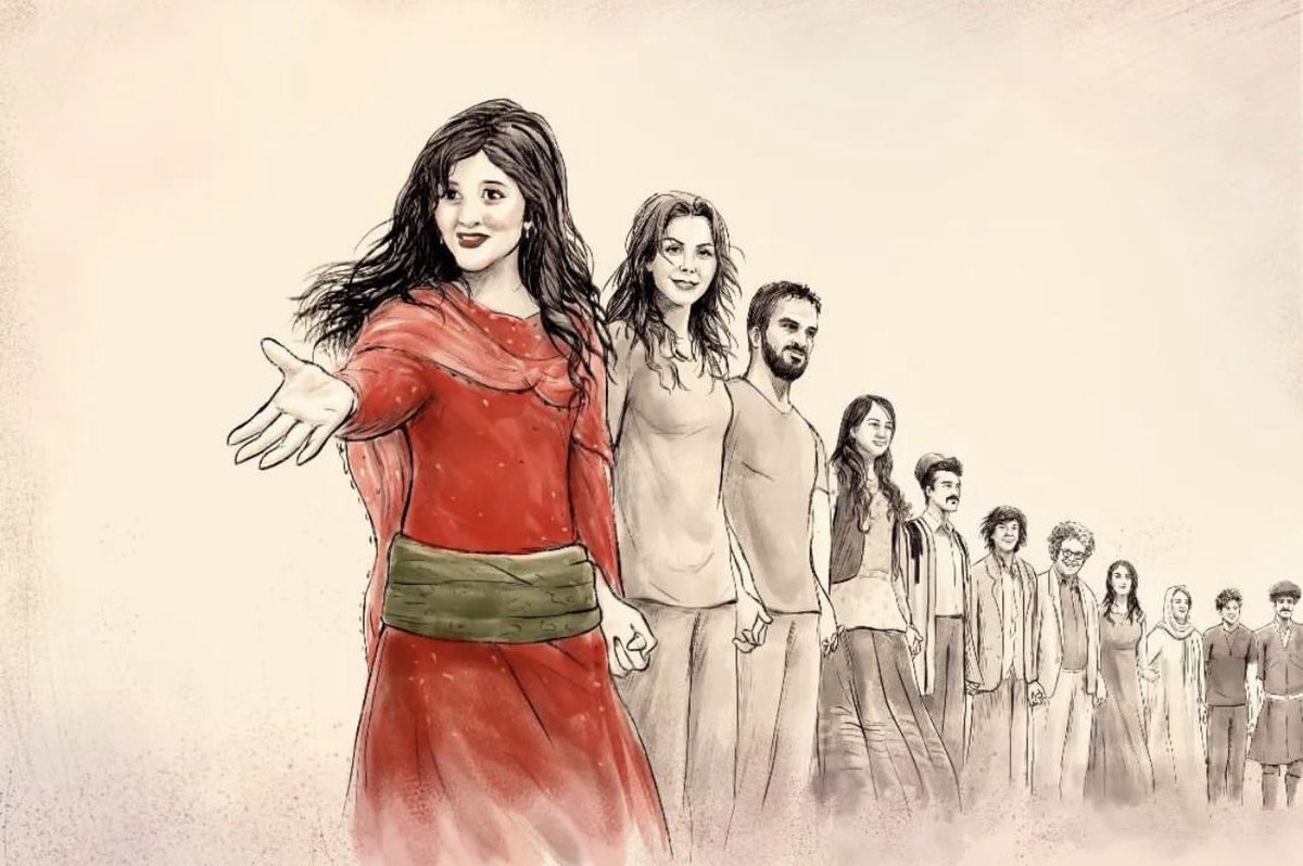 IranNW's tweet photo. A very touching & beautiful drawing of Iranians killed by the regime.
#MahsaAmini
Neda Agha-Soltan who became the icon of the 2009 #IranProtsts
#NavidAfkari, wrestler/protester hanged by the regime 2 yrs ago
We will never forget or forgive.
Image credit: @oraghemosavar https://t.co/ikKEMKVLm6