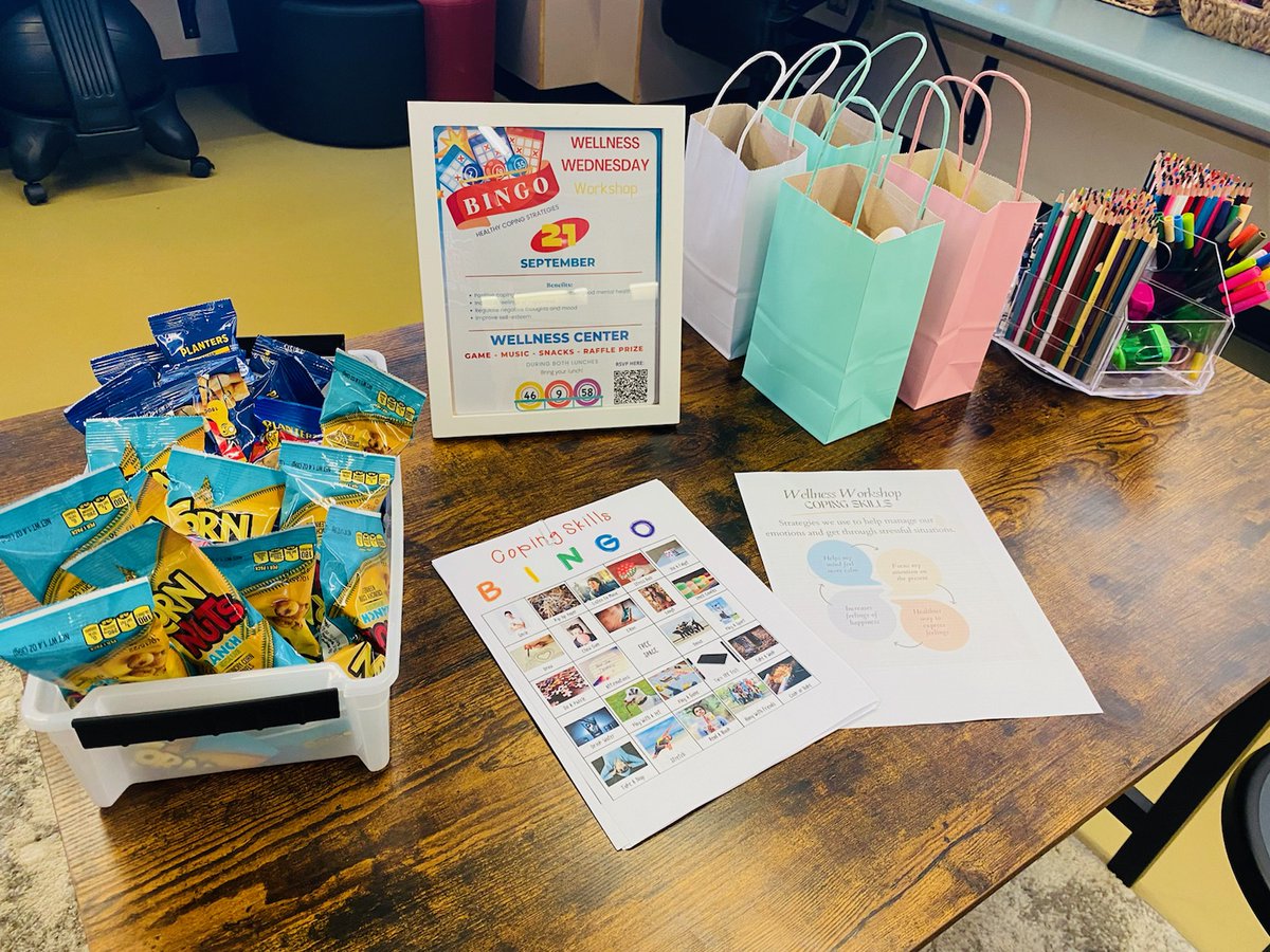WellnessPVHS's tweet photo. Great turnout for our Coping Skills Bingo Workshop! 40 attendees total between both lunches! Loved learning about students' favorite coping skills💕 @PalomaValley @puhsd https://t.co/Apj3qwOMvr