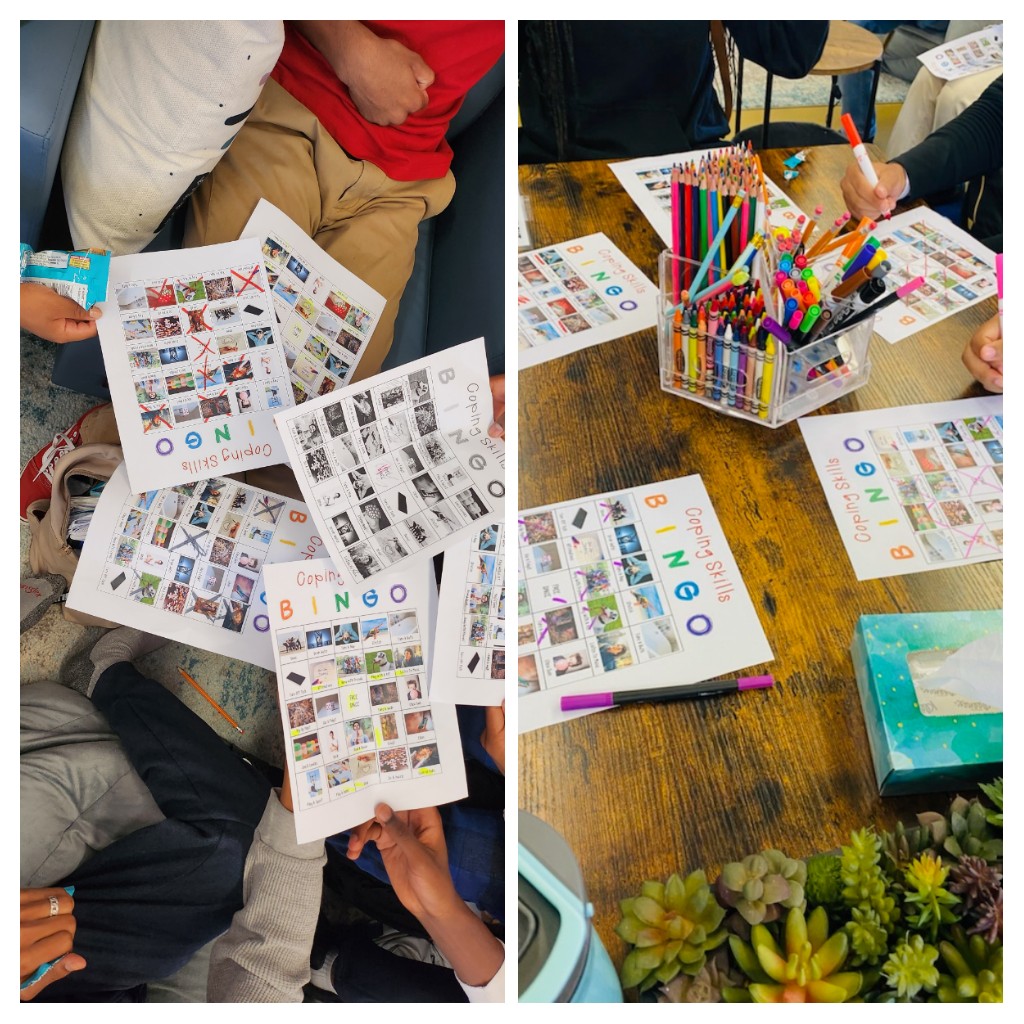 WellnessPVHS's tweet photo. Great turnout for our Coping Skills Bingo Workshop! 40 attendees total between both lunches! Loved learning about students' favorite coping skills💕 @PalomaValley @puhsd https://t.co/Apj3qwOMvr