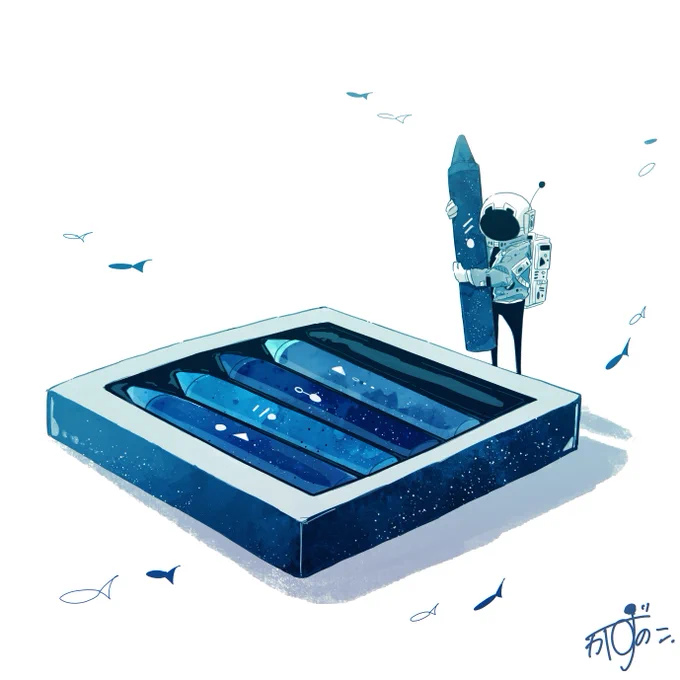 好きな色だけを集めたクレヨン#イラスト 