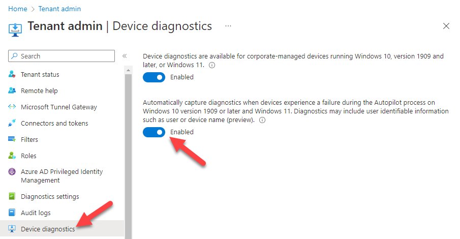 Something I've waited for a long time... Automatically capture failures during #Autopilot process
#Microsoft #MSIntune #MEMpowered #Windows