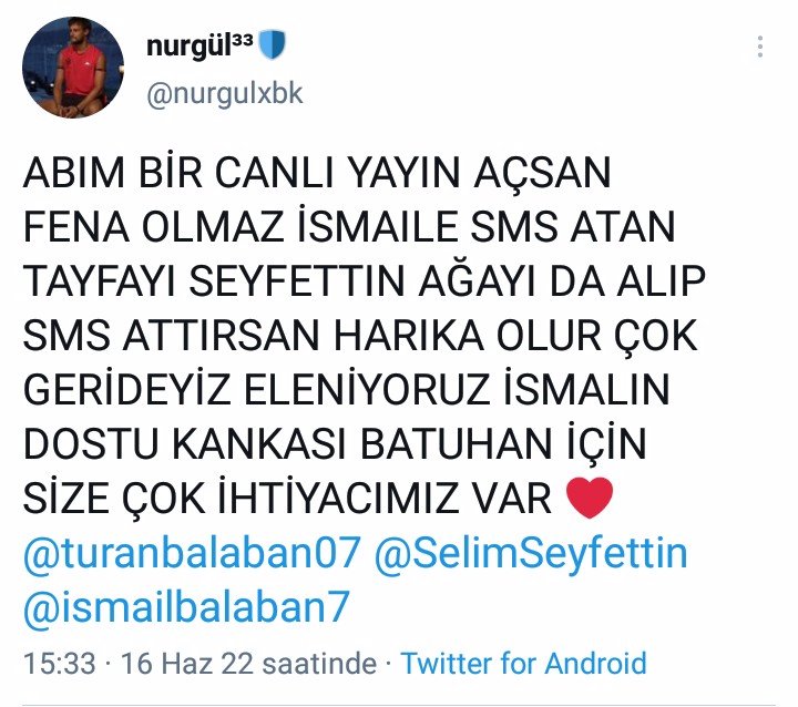 aycican1's tweet photo. ahahaha bkfc 😂
İsmail'in tekrar surv gitme durumu olursa yine böyle yaparsınız batuhana da instaya foto atması için kupayı verir merak etmeyin çokta şey yapmayın yani https://t.co/SFvwZGDo1a