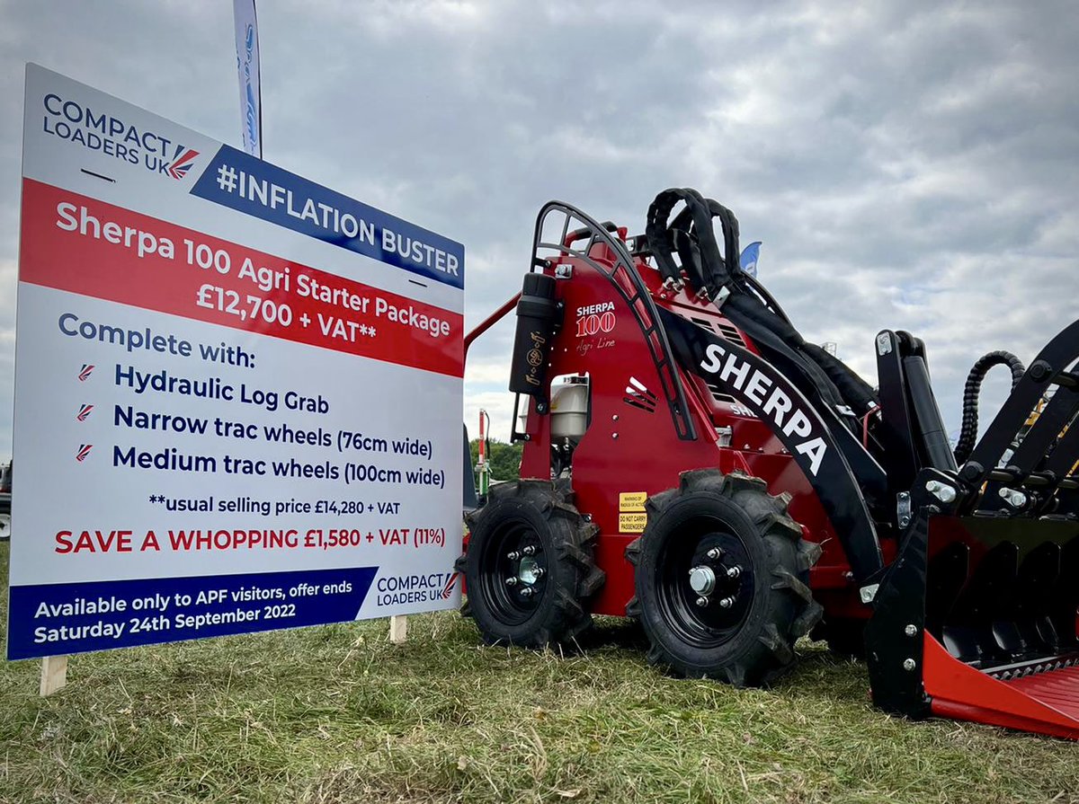 MultioneUk's tweet image. #sneakpreview at @APFExhibition, opening today!
Some seriously Special Offers on @Sherpaloaders models on stand, exclusive &amp;amp; restricted to show dates only!
Here's one, that's better than #inflationbusting and lower than 2021 price!
Pop along to Stand K5 &amp;amp; reserve your's today.