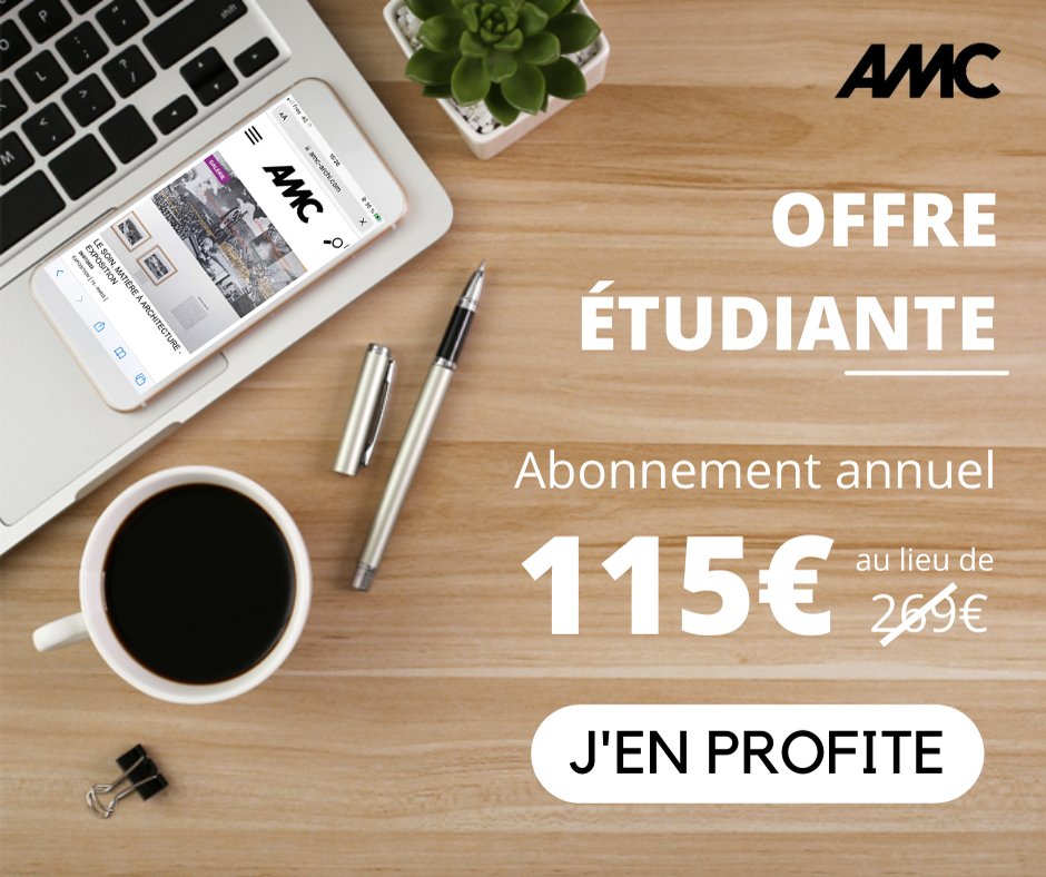 OFFRE EXCLUSIVE ÉTUDIANTS AMC :​
Abonnement annuel à seulement 115€ au lieu de 269€ !​
Profitez-en immédiatement !
#AMCarchi #teamarchi #architecture #construction #rentrée #étudiants #offrerentrée
Je découvre : bit.ly/3x8bLLm