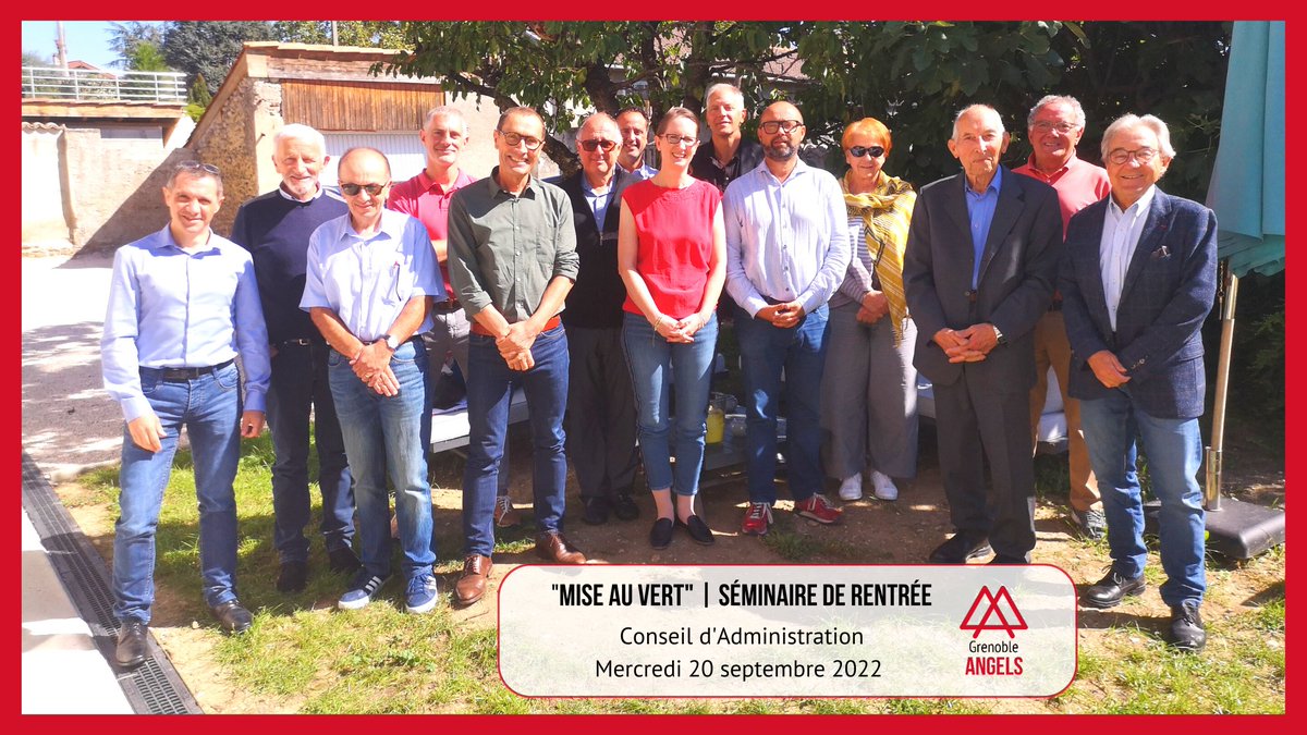 GrenobleAngels's tweet image. C'est la rentrée chez #GrenobleAngels 🎒
Hier, le Conseil d'Administration s'est réuni à l'#ElanMaisonEntrepreneuriale pour son séminaire de rentrée 📒
Une matinée pour accueillir le nouveau #CA et travailler ensemble les nouvelles orientations et nouveaux objectifs🎯