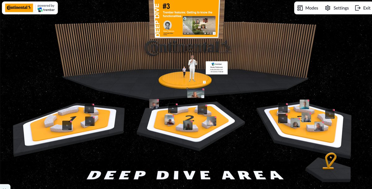 #Metaverse für Business:
So sehen virtuelle aber dynamische #Workshops, z.B. von #Continental auf trember aus!
Der Präsentator wird mit ganzem Körper im Metaraum dargestellt. 
Erfahren Sie mehr dazu: de.trember.com

#eventtech #virtuelleevents #digitalevents #events